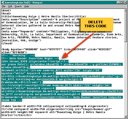 Delete the highlighted code.